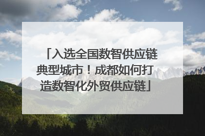 入选全国数智供应链典型城市！成都如何打造数智化外贸供应链