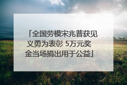 全国劳模宋兆普获见义勇为表彰 5万元奖金当场捐出用于公益