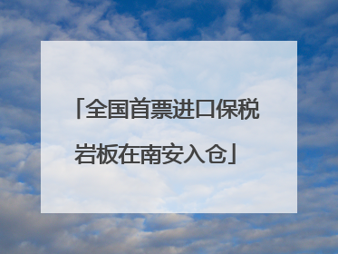 全国首票进口保税岩板在南安入仓