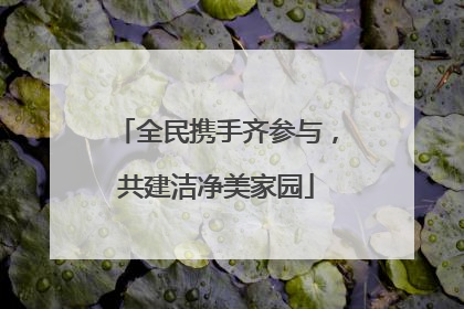 全民携手齐参与，共建洁净美家园