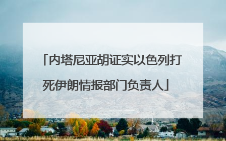 内塔尼亚胡证实以色列打死伊朗情报部门负责人