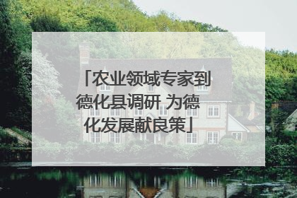 农业领域专家到德化县调研 为德化发展献良策