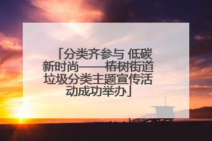 分类齐参与 低碳新时尚——椿树街道垃圾分类主题宣传活动成功举办