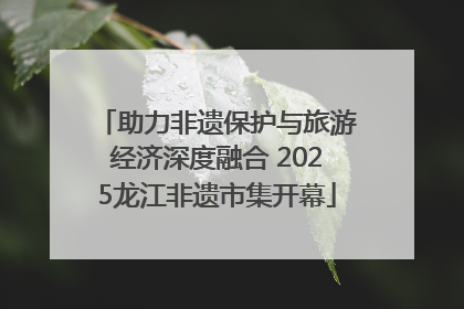 助力非遗保护与旅游经济深度融合 2025龙江非遗市集开幕