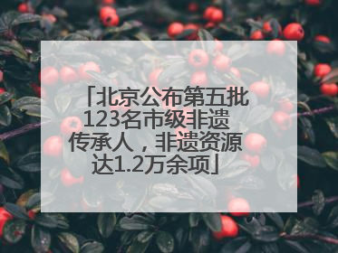 北京公布第五批123名市级非遗传承人，非遗资源达1.2万余项