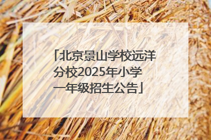 北京景山学校远洋分校2025年小学一年级招生公告