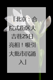 北京：合院式街区大吉巷25日亮相！吸引大批市民涌入