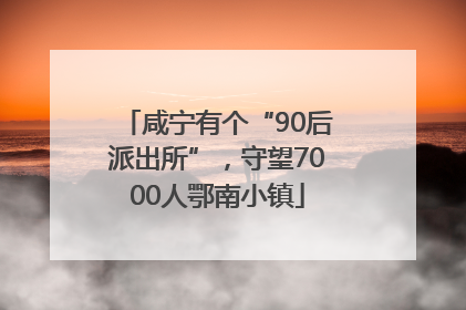 咸宁有个“90后派出所”，守望7000人鄂南小镇