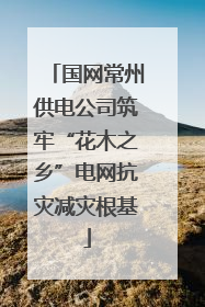 国网常州供电公司筑牢“花木之乡”电网抗灾减灾根基