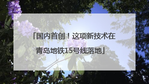 国内首创！这项新技术在青岛地铁15号线落地