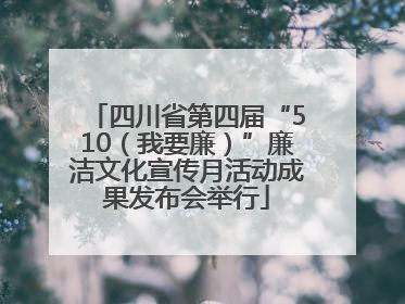 四川省第四届“510（我要廉）”廉洁文化宣传月活动成果发布会举行