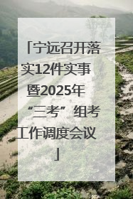 宁远召开落实12件实事暨2025年“三考”组考工作调度会议
