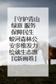 守护青山绿意 服务保障民生 蛟河森林公安多维发力绘就生态惠民新画卷