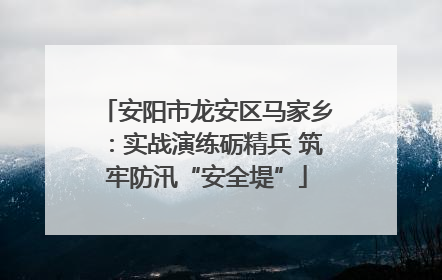 安阳市龙安区马家乡：实战演练砺精兵 筑牢防汛“安全堤”