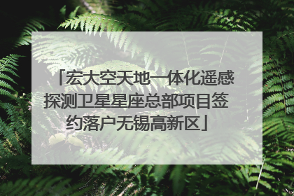 宏大空天地一体化遥感探测卫星星座总部项目签约落户无锡高新区