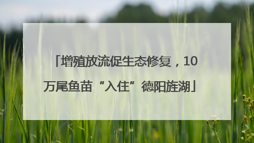增殖放流促生态修复，10万尾鱼苗“入住”德阳旌湖