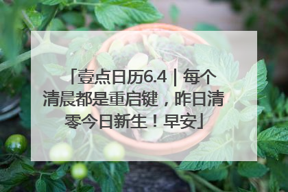 壹点日历6.4｜每个清晨都是重启键，昨日清零今日新生！早安