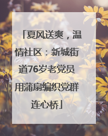 夏风送爽，温情社区：新城街道76岁老党员用蒲扇编织党群连心桥