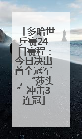 多哈世乒赛24日赛程：今日决出首个冠军，“莎头”冲击3连冠