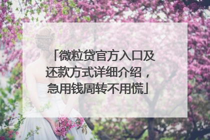 微粒贷官方入口及还款方式详细介绍，急用钱周转不用慌