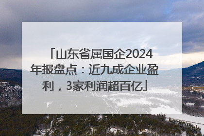 山东省属国企2024年报盘点：近九成企业盈利，3家利润超百亿
