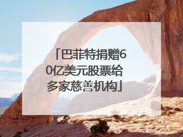 巴菲特捐赠60亿美元股票给多家慈善机构
