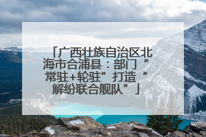 广西壮族自治区北海市合浦县：部门“常驻+轮驻”打造“解纷联合舰队”