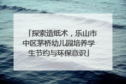 探索造纸术，乐山市中区茅桥幼儿园培养学生节约与环保意识