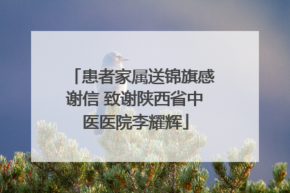 患者家属送锦旗感谢信 致谢陕西省中医医院李耀辉