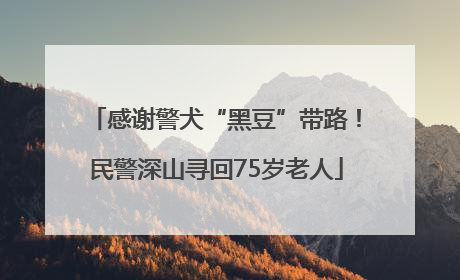 感谢警犬“黑豆”带路！民警深山寻回75岁老人