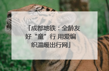 成都地铁：全龄友好“童”行 用爱编织温暖出行网
