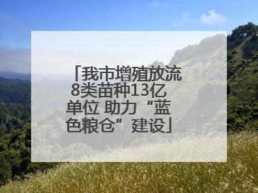 我市增殖放流8类苗种13亿单位 助力“蓝色粮仓”建设