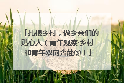 扎根乡村，做乡亲们的贴心人（青年观察·乡村和青年双向奔赴③）