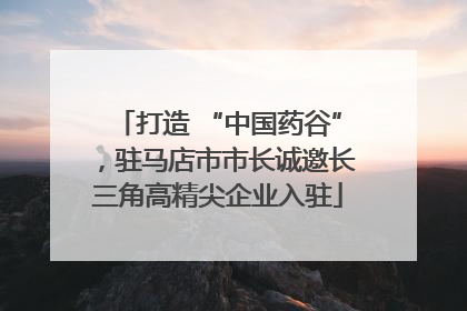 打造 “中国药谷”，驻马店市市长诚邀长三角高精尖企业入驻