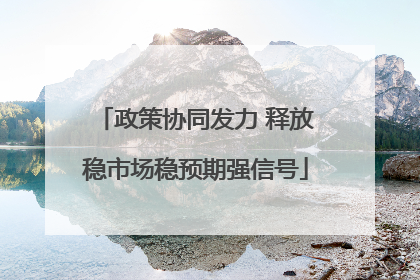 政策协同发力 释放稳市场稳预期强信号