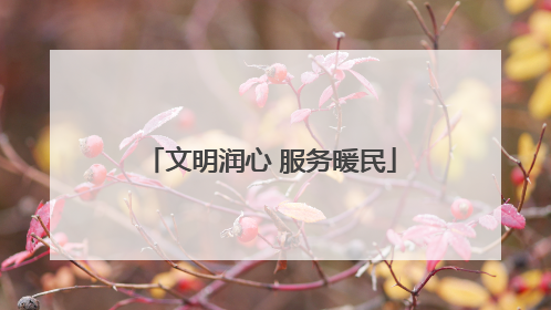 文明润心 服务暖民