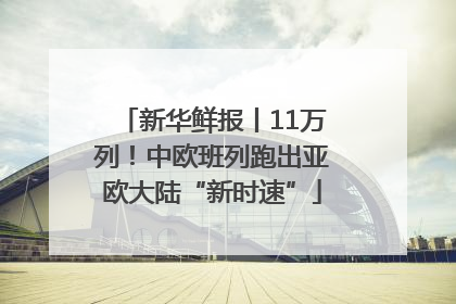新华鲜报丨11万列！中欧班列跑出亚欧大陆“新时速”