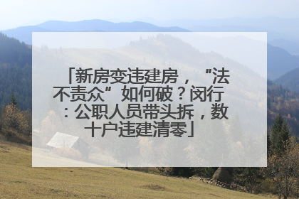 新房变违建房，“法不责众”如何破？闵行：公职人员带头拆，数十户违建清零