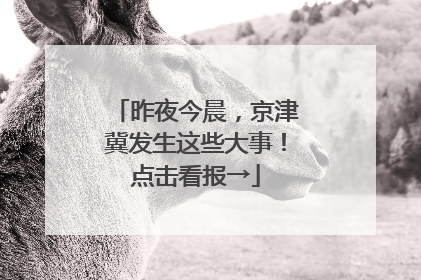 昨夜今晨，京津冀发生这些大事！点击看报→