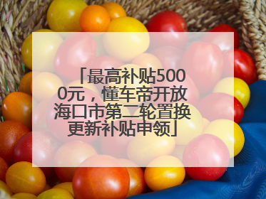 最高补贴5000元，懂车帝开放海口市第二轮置换更新补贴申领