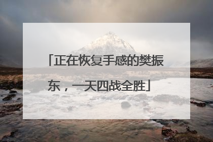 正在恢复手感的樊振东，一天四战全胜