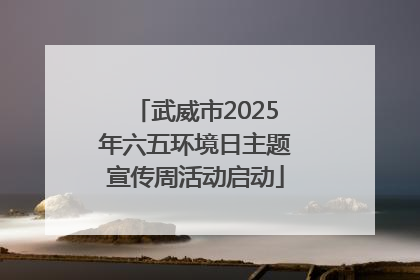 武威市2025年六五环境日主题宣传周活动启动