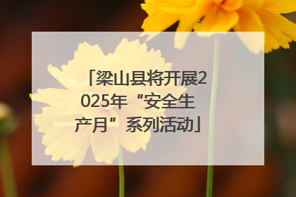 梁山县将开展2025年“安全生产月”系列活动