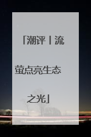 潮评丨流萤点亮生态之光