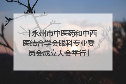 永州市中医药和中西医结合学会眼科专业委员会成立大会举行