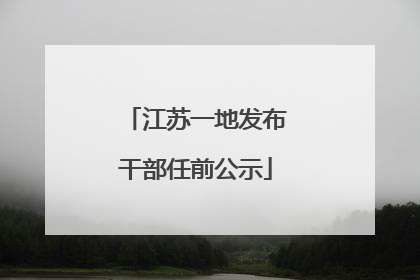 江苏一地发布干部任前公示