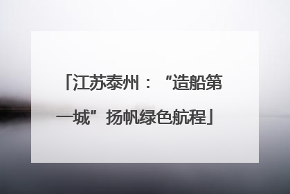 江苏泰州：“造船第一城”扬帆绿色航程