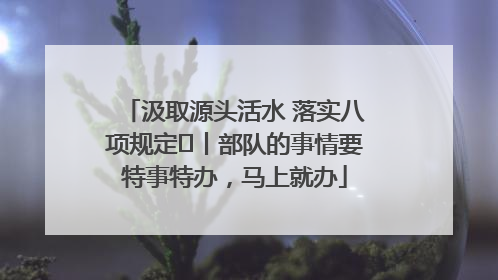 汲取源头活水 落实八项规定⑪丨部队的事情要特事特办，马上就办