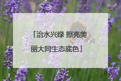 治水兴绿 擦亮美丽大同生态底色