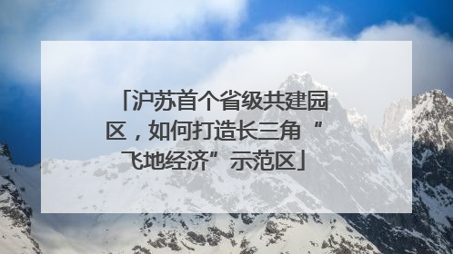 沪苏首个省级共建园区，如何打造长三角“飞地经济”示范区